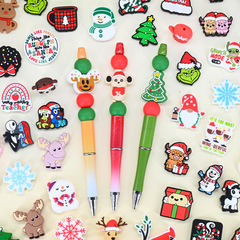 [Hongzhou] クリスマスシリーズ食品グレードのシリコーンラウンドビーズベビーおしゃぶり DIY ジュエリールースビーズ在庫卸売