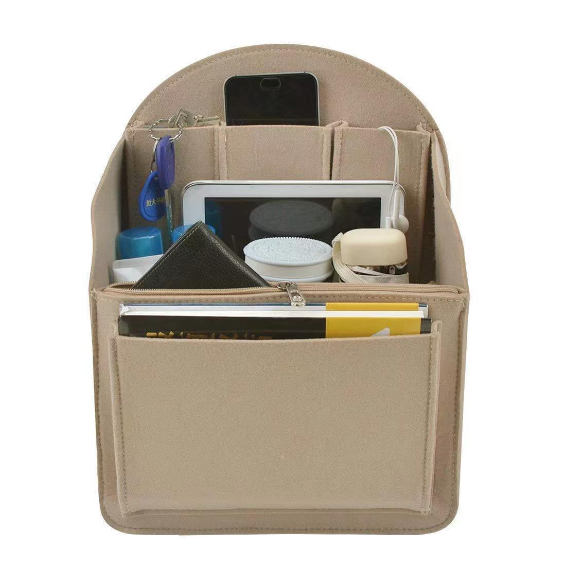 Bolsa de cosméticos de fieltro mochila de viaje bolsa interior bolsa de almacenamiento de maquillaje tridimensional bolsa de fieltro multifuncional bolsa intermedia