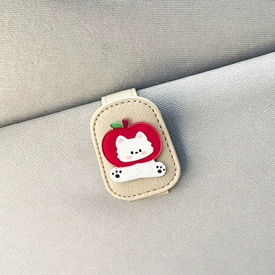 Car Glasses Clip/Bill Clip | Holder, Car Magnetic Card - apple-hood-puppy-rice-glasses-clip