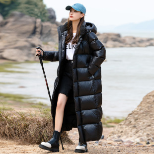 Zanya 440g super thick 95 white goose down long down jacket women's super thick super long over the knee North cold-resistant-40 degrees winter