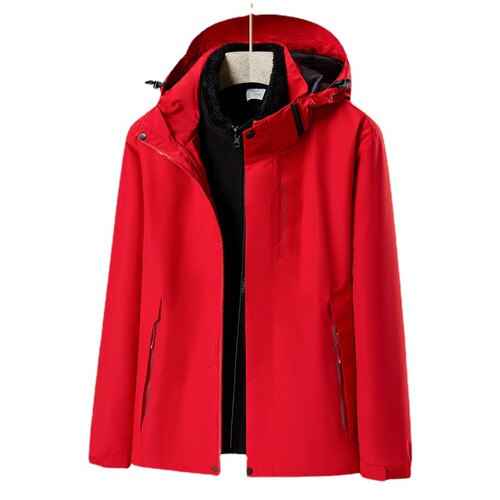  four-in-one jacket for men and women, removable liner, double-sided mountaineering jacket, two-piece group purchase suit