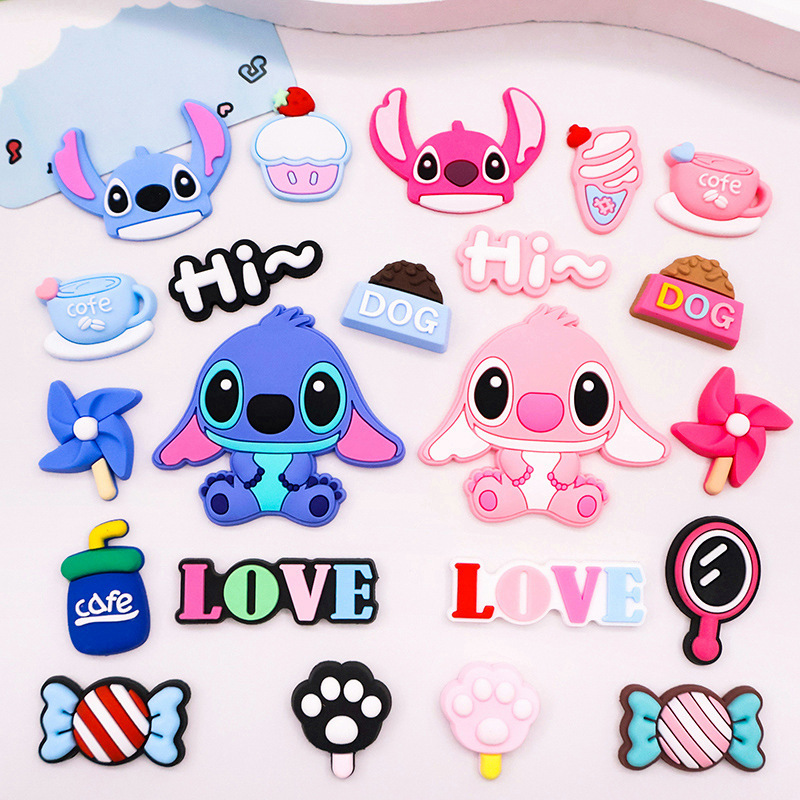 Lilo & Stitch Pvc Glue Accessories DIY Mobile Phone Case Accessories Material iPad Hole Shoes Slippers Patch