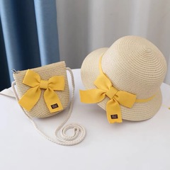 Children's Sun Hat Girls Summer New Grass Hat Zero Wallet Baby Sun Beach Hat Fisherman Hat
