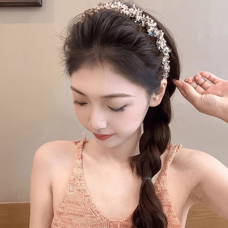 Bandas de cabello onduladas para mujeres con dientes de doble propósito bandas de cabello de cabeza de cabeza de alto cráneo para lavado de cara tarjeta de cabello especial para el cabello fruncado y acabado de cabello