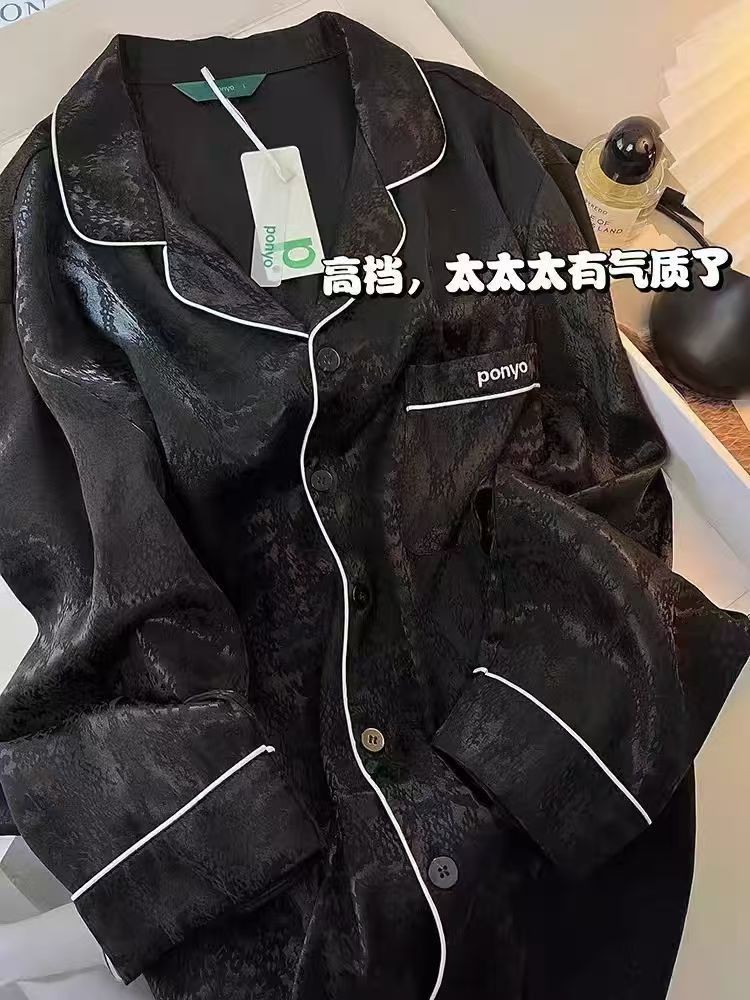 더블 롱 옵시디언 블랙 자카드