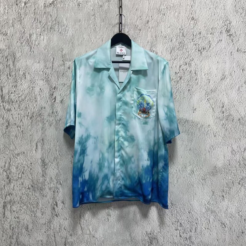 Casablanca 26 Tie-Dye Flame Vacation Style Casual Hawaiian Vacation Versatile Short-Sleeved Shirt