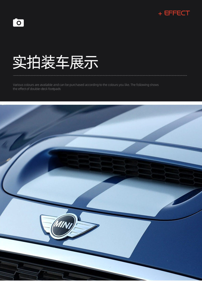Suitable for Bmw Mini R55R56R60R61 Engine Hood Label Matte Black Rear Label All4 Modification Label