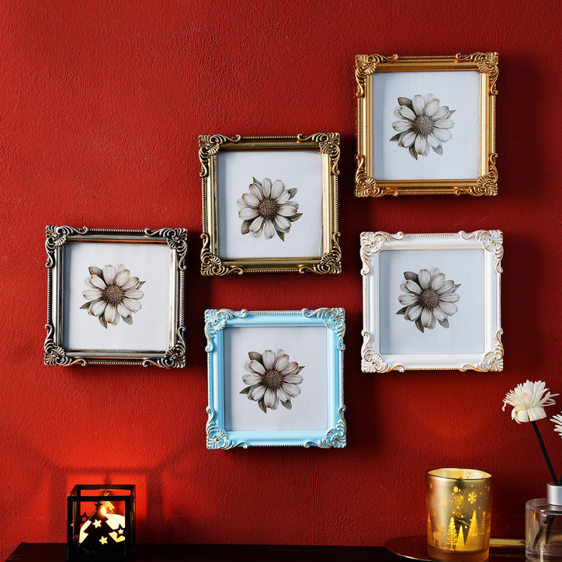 European-Style Embossed Ins-Style Prop Photo Frame Wall Decoration Ornament (No Glue Included) Home Literary Decorative Picture Frame