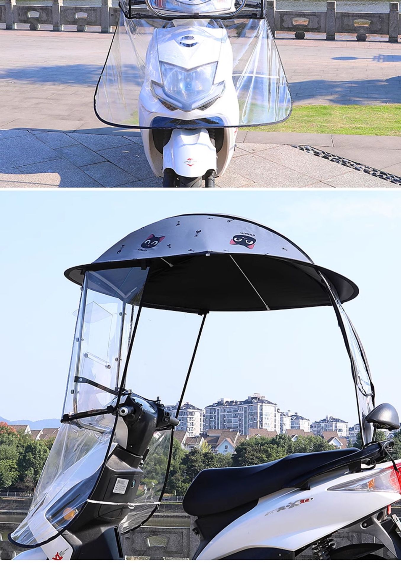 Electric Scooter Rain Canopy New Model, Sunshade and Rainproof Windscreen for Electric Motorcycles, Detachable and Safe, Wholesale