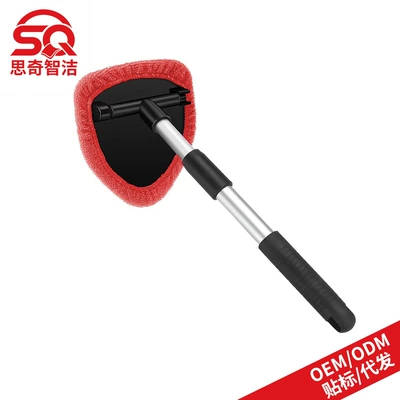Car cleaning tools Cleaning Brush Microfiber Cloth - 1-pentagonal-plastic-piece-1-red-cloth-cover