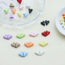 可爱卡通合金深V爱心散珠烤漆直孔串珠diy手机链手链材料饰品配件