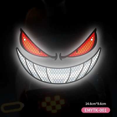 Decoration, Car Reflective Sticker, 3D – Motorcycle wheel hub - devil-eyesserrated-stylenight-warning