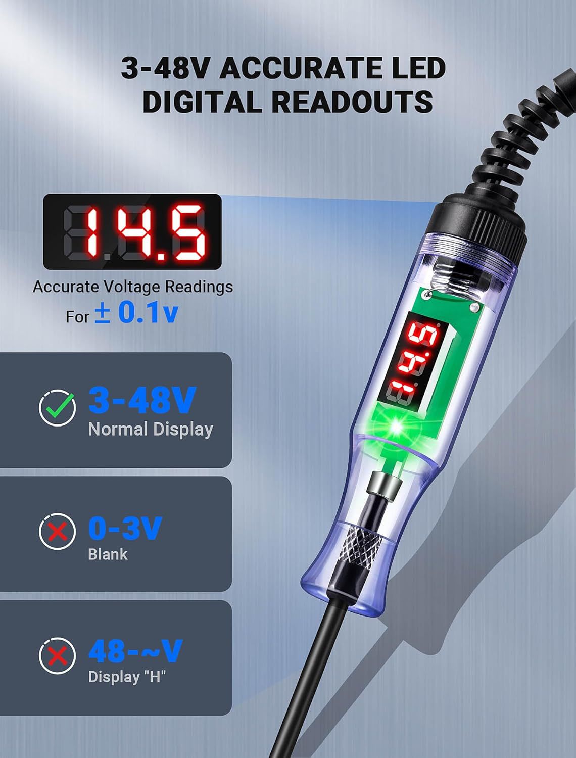 Car Electrical Tester Repair Tool, Vehicle Test Pen, Induction Pen, Electrical Test Pen, Test Light, Circuit Detector, Diagnostic Tool