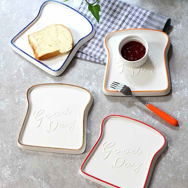 European Simple Breakfast Disk Tuishi Pan Creative Cream Bread Disk…