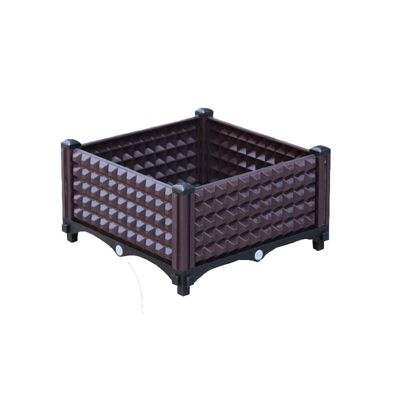 Caja de plantación de plantas de balcón al aire libre de plantación de vegetales domésticos rectangulares de plástico con rodillas