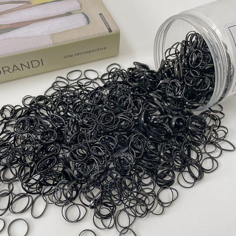 Pequeña banda de goma disponible negra para las mujeres, alta banda de goma elástico y durable, Banda del pelo, Banda del pelo para las muchachas