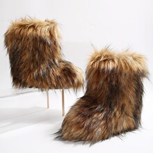 P 23774 Fox Fur Warm Boots �º���ëѥ�� ŷ������羳����ѷ
