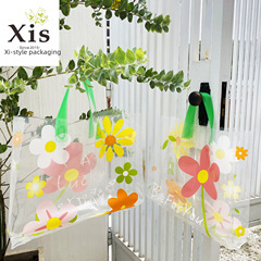 ins泫雅花朵加厚塑料袋商場購物袋服裝手提袋大號禮品袋打包袋子