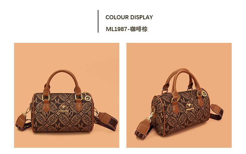 This year's popular cross-border handbag for women is the 2024 new printed letter texture light luxury Boston handbag and single-shoulder bag undefined