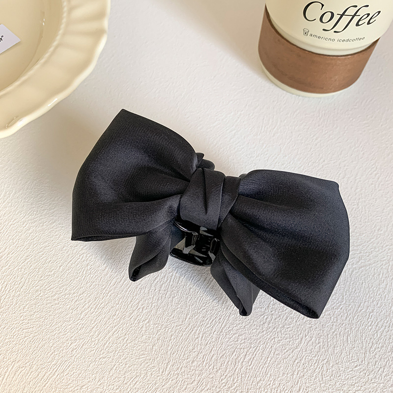 Pinza para moño con lazo para mujer, pinza de seda para coleta alta, herramienta de fijación para la parte posterior de la cabeza, accesorio para el cabello, fresco y dulce_voghion.com