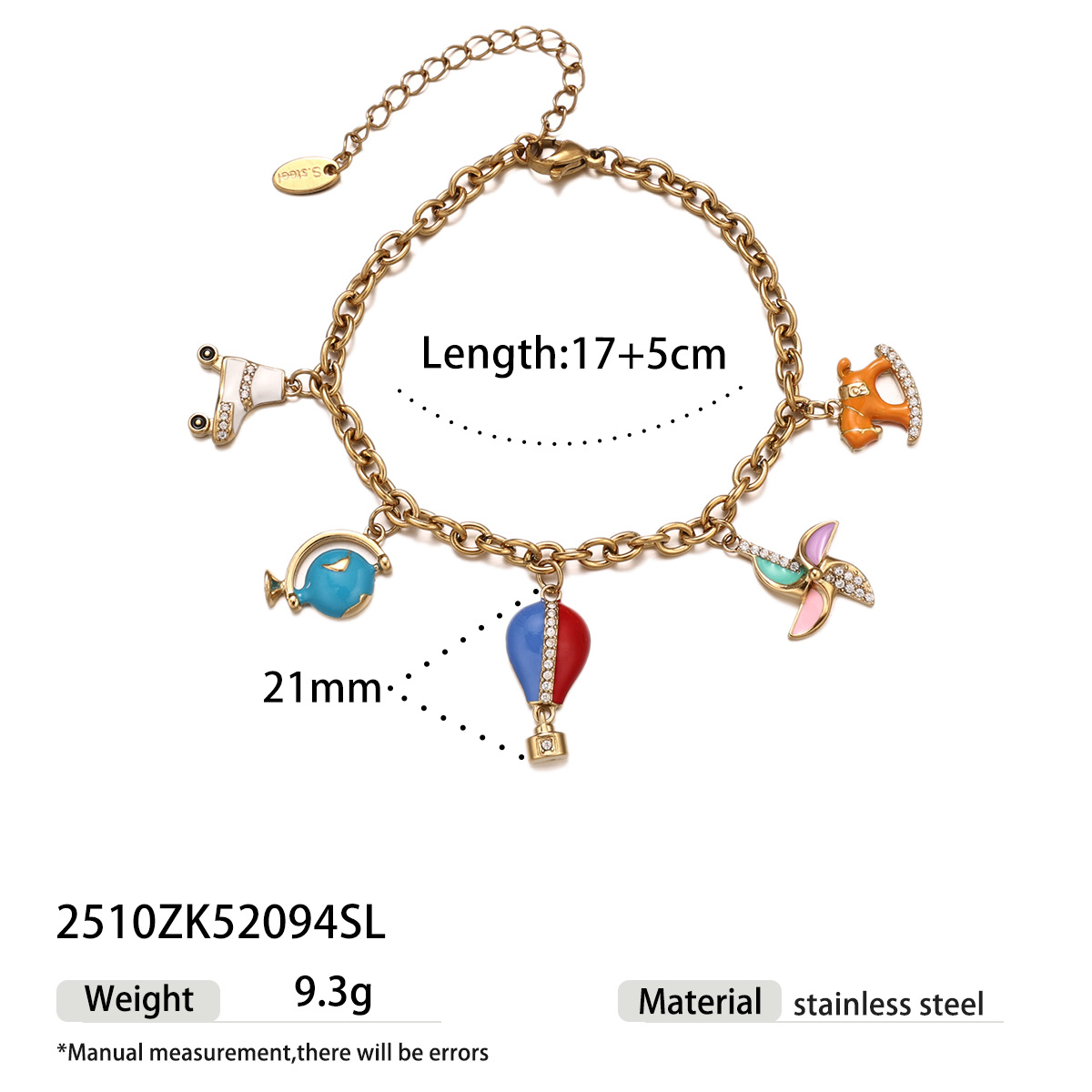 Alta Europa y los Estados Unidos joyas exquisitas de acero inoxidable diamante completo amor brazalete de cuentas hecha a mano in joyas de moda