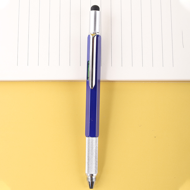 Medidor de nivel de escala Stylus Rotary multi-función herramienta de la pluma del metal suave bolígrafo
