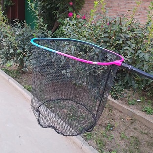 Factory wholesale all-in-one big thing braiding net black pit competition super light hard giant fishing net anti-hook bold net head