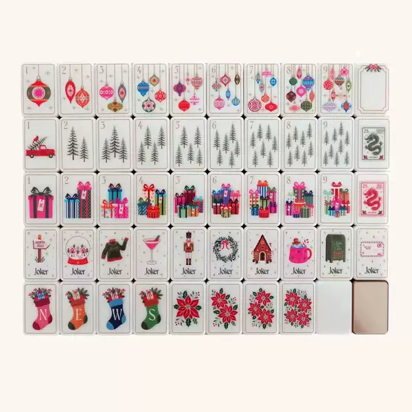 American Mahjong Acrylic Gold Christmas Cross-Border Best-Seller Entertainment Leisure Mahjong Personalized Creative Mahjong Tiles