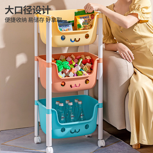 Children's toy storage rack home bedroom trolley storage rack bedside snack organizer floor-standing multi-layer storage