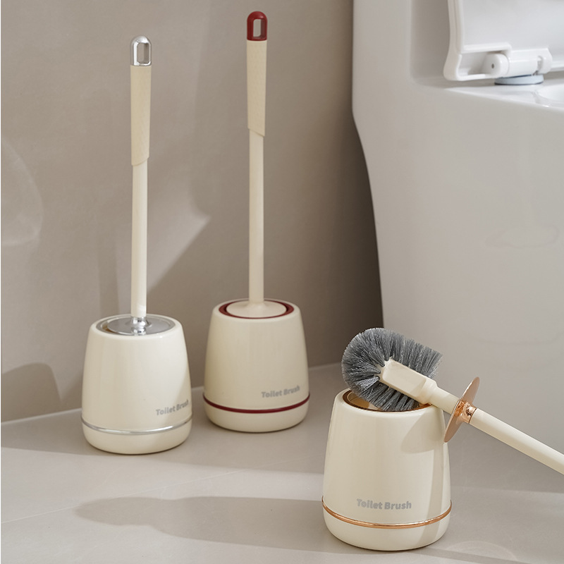 with Base, Extended Handle, Round Head, Drilling Required, No Dead Angle Cleaning, Bathroom Toilet Brush_voghion.com