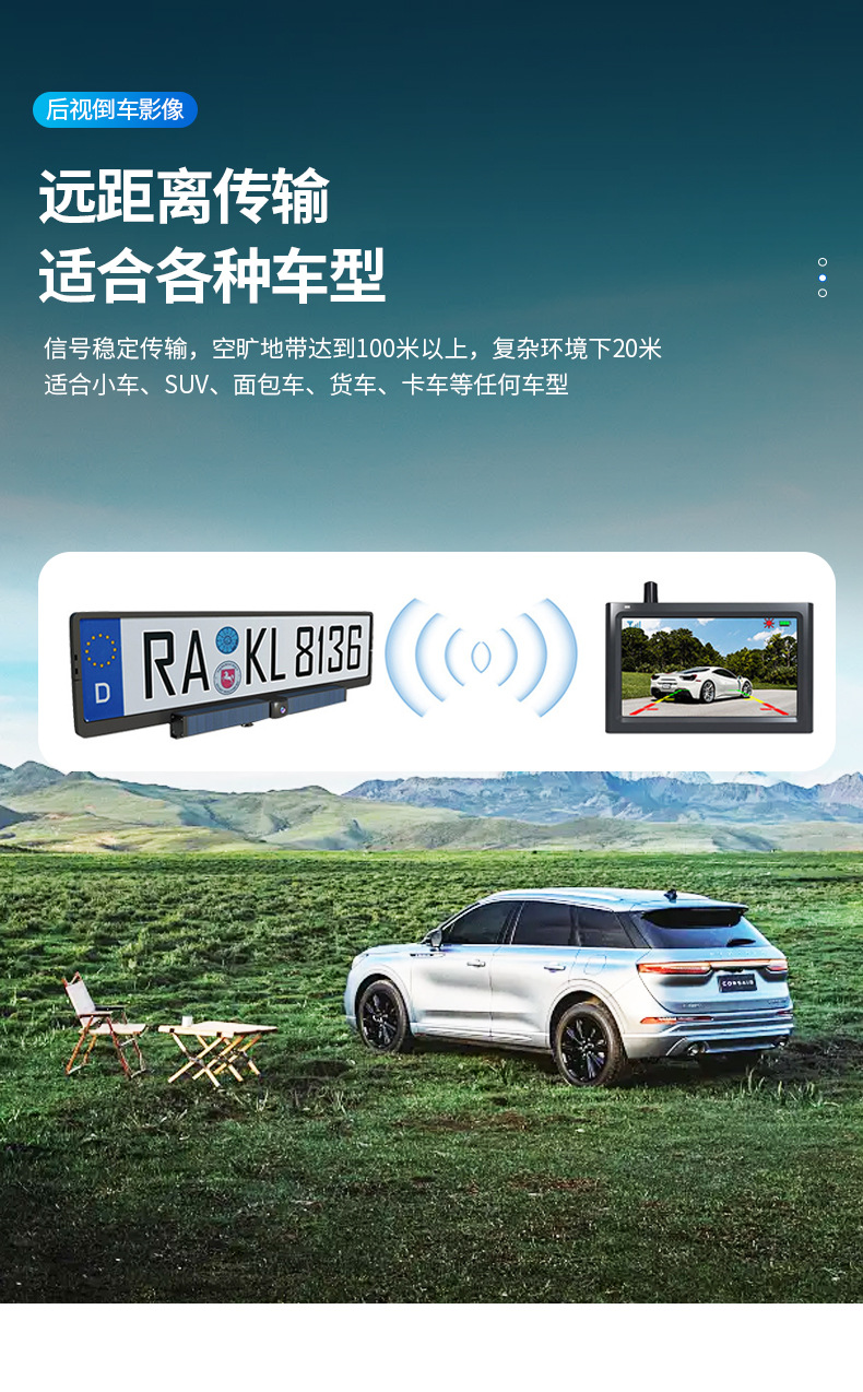 Processing and Customizing DIY Installation of Solar-Powered Wireless European License Plate Reversing Rearview Camera Car Monitor