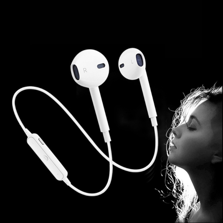 S6 Binaural Sports Wireless Bluetooth Headset 4.2 In-Ear Magnetic Hanging Neck Charging Bluetooth Headset Spot Wholesale