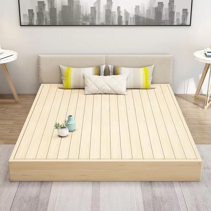 Tatami de madera sólida para proteger la cintura de 1 metro cama de hotel sin respaldo 1.2 estilo japonés moderno y simple 1.5 marco de cama