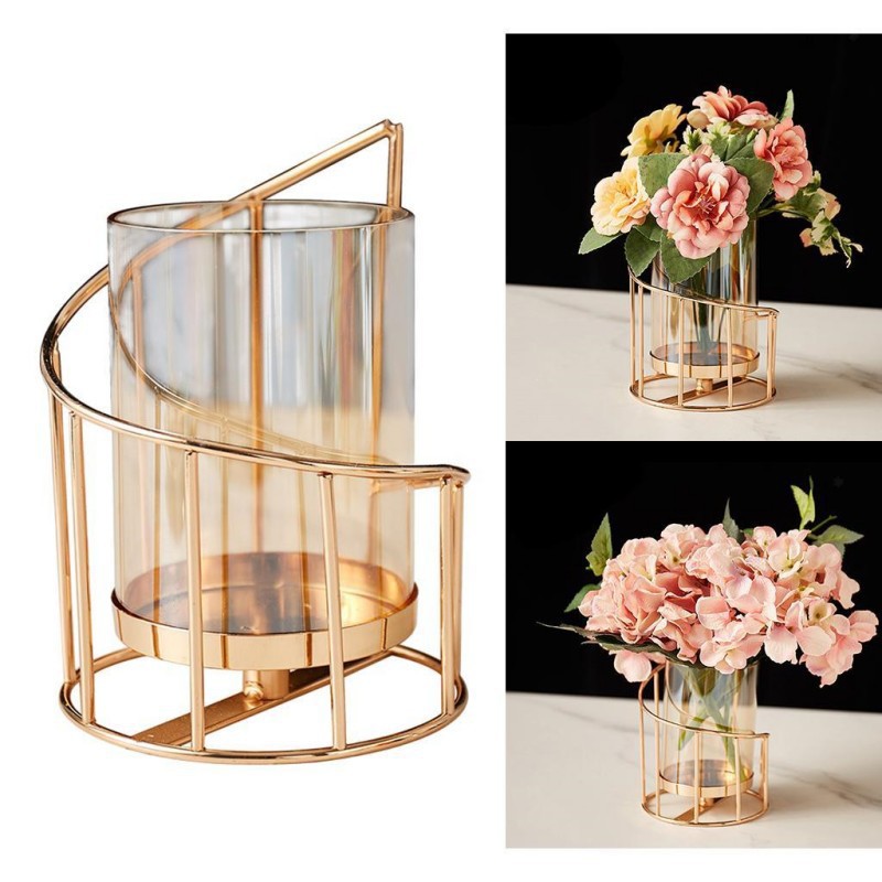 Candelero dorado de galvanoplastia de viento nórdico, diseño de ambiente de fiesta navideña, candelabro, comercio exterior, lugar de fábrica preferido transfronterizo