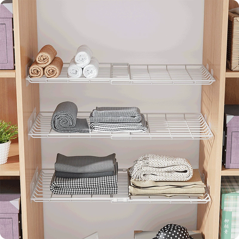A wardrobe separate storage layered partition cabinet layered shelf cabinet clotter compartment telescopic partitioned shelf shoe cabinet
