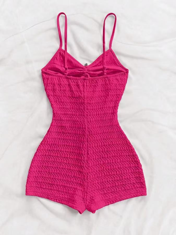 Textured Ruffle Strap One-Piece Swimsuit With Starfish Accent, Cutout Waist Design For Women's Vacation Hot Spring Wear_ecoleips.com