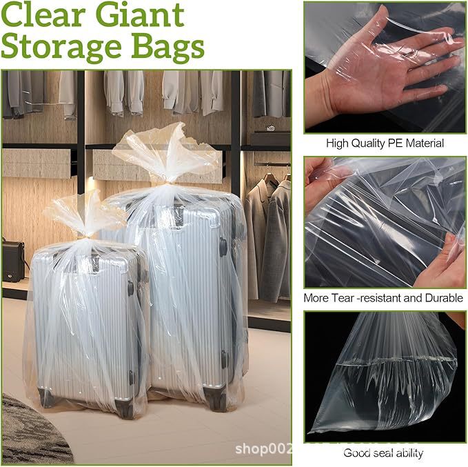 Extra Large Transparent Plastic Storage Bag 55*67 Inches 3.94 Mil for Clothing Packing Luggage Bags