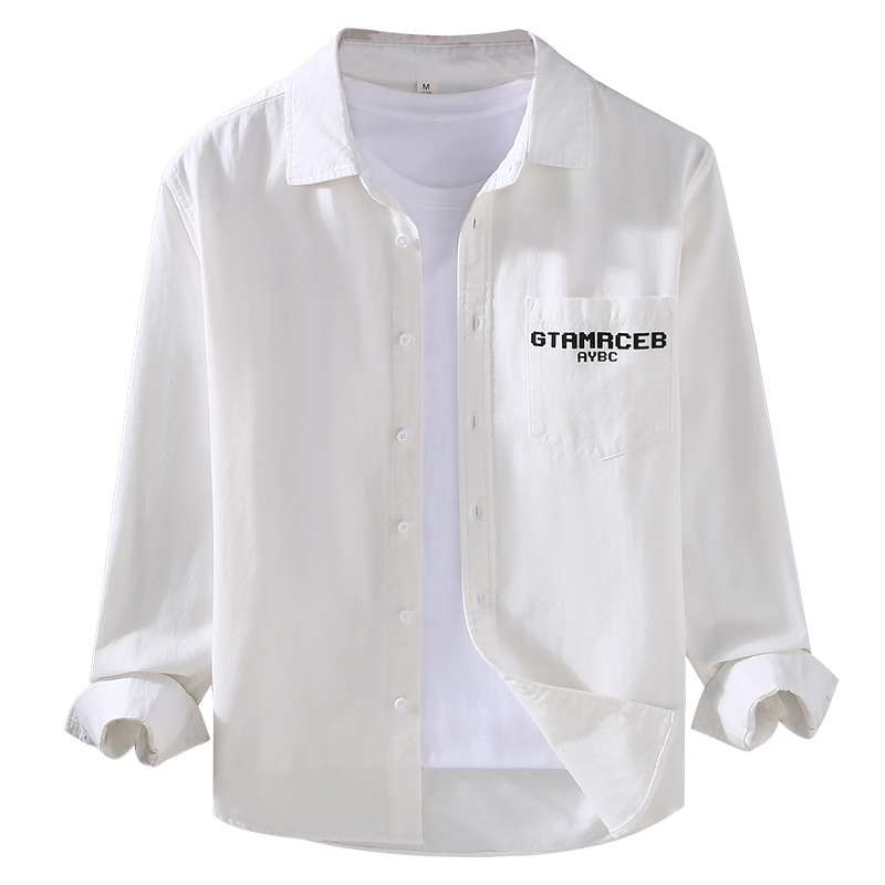 Camicia giapponese uomo maniche lunghe stile workwear casual loose_voghion.com