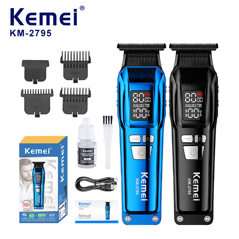 Kemei/KEMEI nueva cortadora de sienes de gran venta, cortadora de cabello con pantalla digital, cortadora de grabado, cortadora eléctrica, cortadora eléctrica