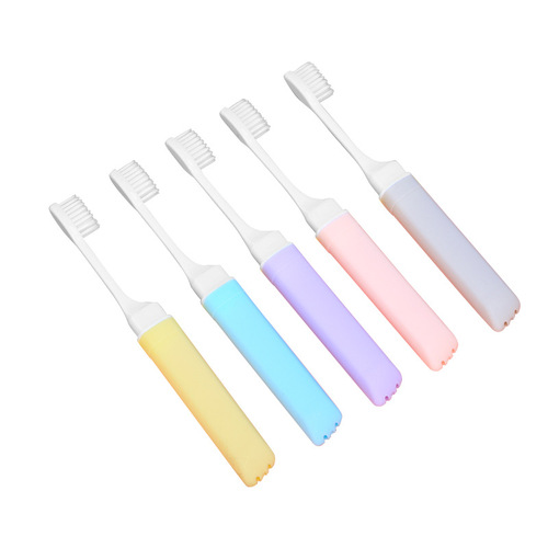 [Strictly Selected] 5 Pack Travel Portable Macaron Folding Adult Filament Soft Bristle Toothbrush Cleaning Manufacturer