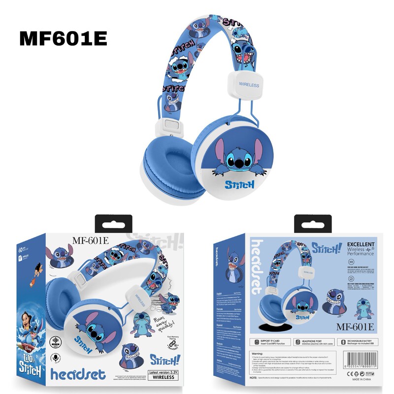 Cross-border New MF601 Series Creative Cartoon Pattern Children Students Headset Bluetooth Headset Stereo