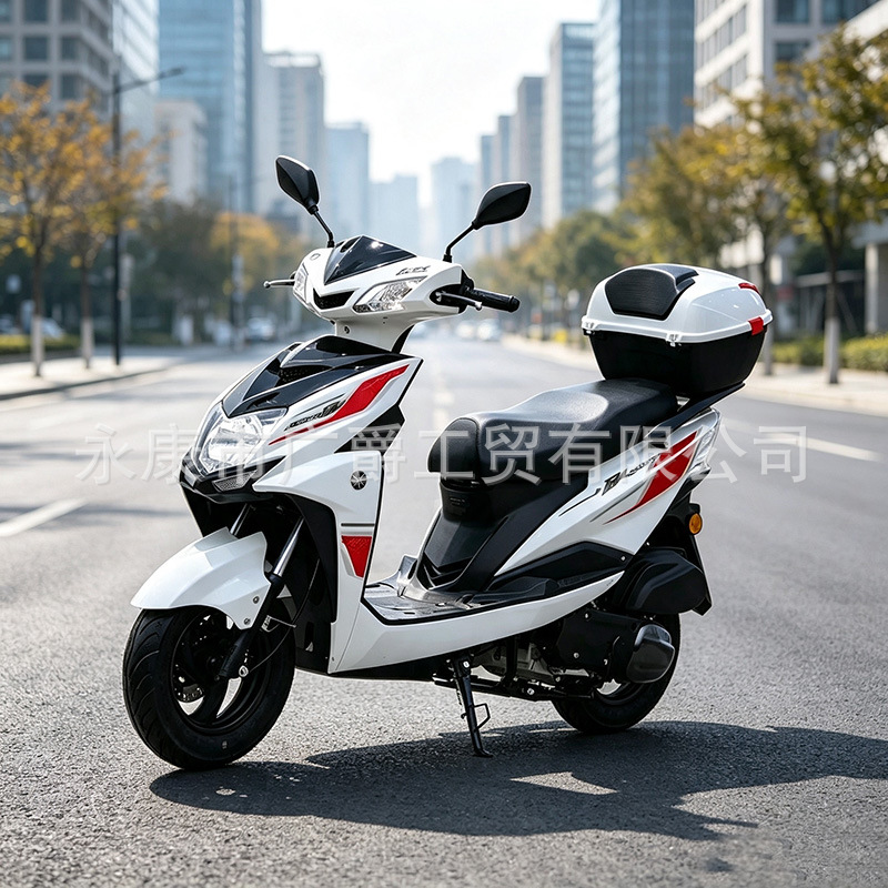 Brand new 125cc fuel-powered scooter, national standard 4, fuel-efficient, Shangling two-wheeled delivery vehicle, suitable for both men and women, can be registered