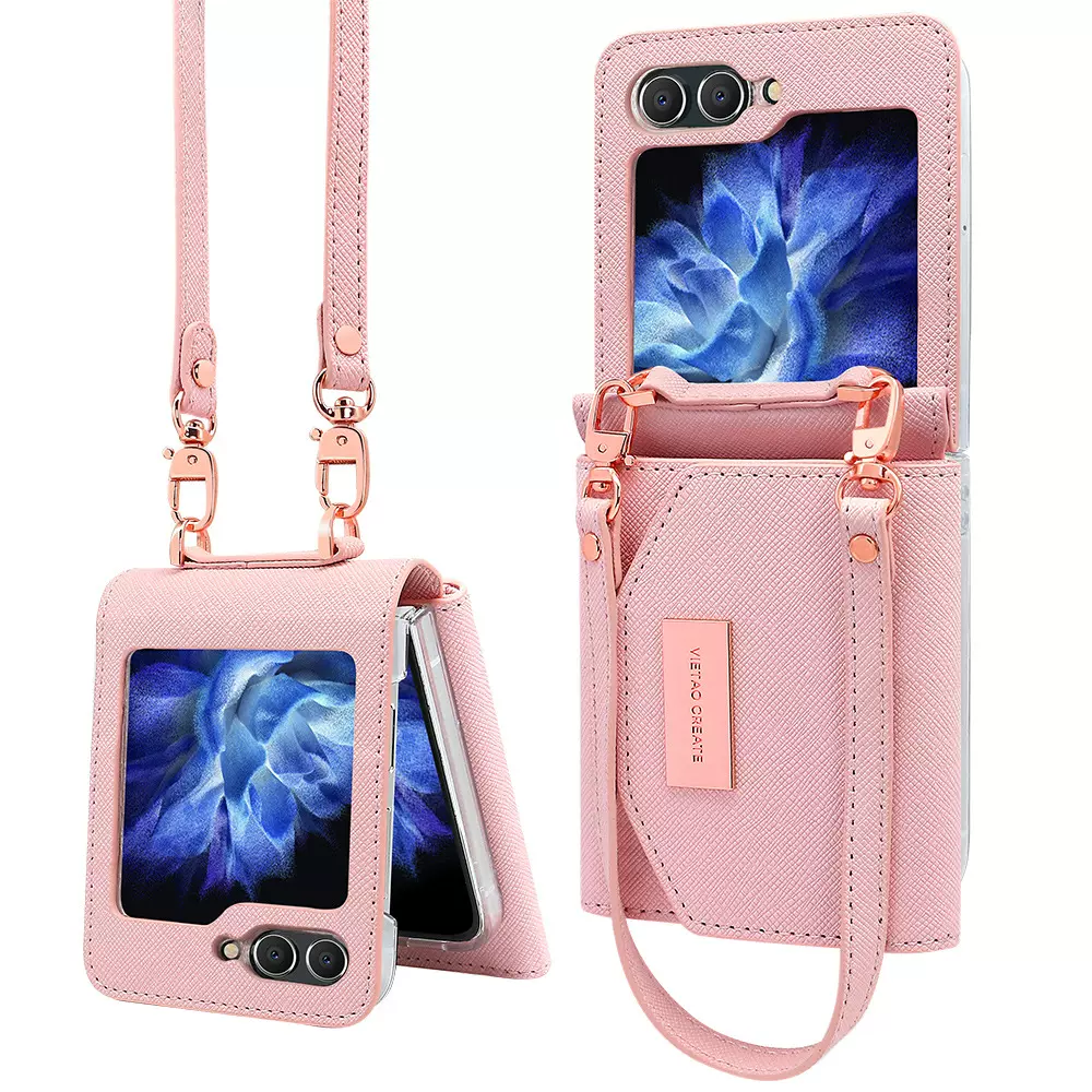 适用三星Zflip7手机壳防摔日韩flip6挂绳折叠屏钱包式手提手机壳