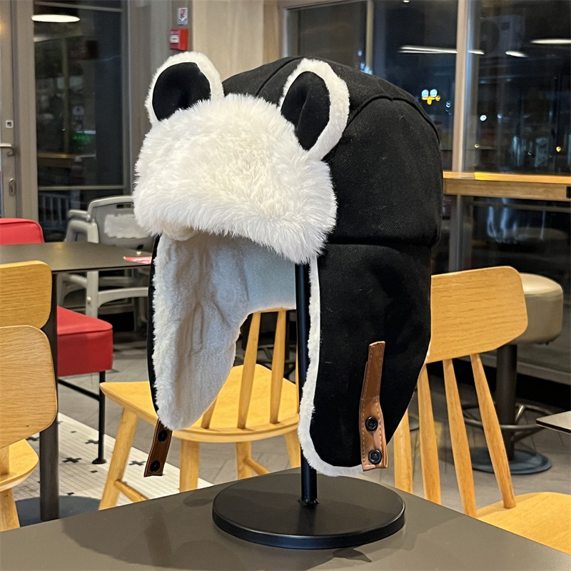 Herbst- und Wintermützen Damen Warme, verdickte Fleece-Ohrenschützer Gestrickte Winterwollmützen_voghion.com