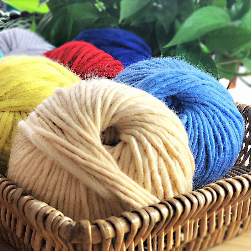Factory direct merino wool yarn coarse sweater line 8mm wool DIY knitting yarn ball