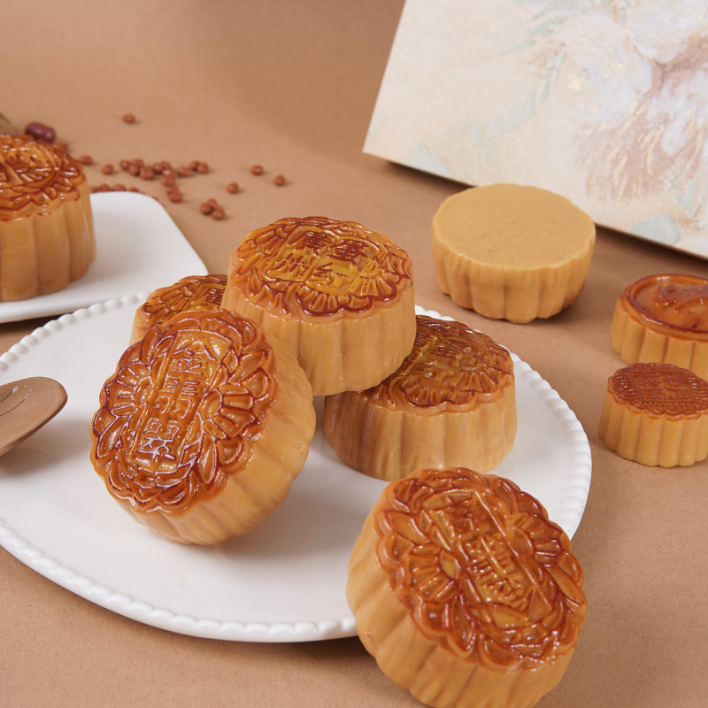 PVC仿真月饼模型仿真食物中秋节月饼蛋黄月饼挂件摄影道具摆件|undefined