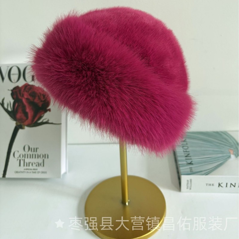 仿毛蒙古帽厂家批发毛绒休闲户外帽子纯色女蒙古帽加厚毛绒渔夫帽|undefined