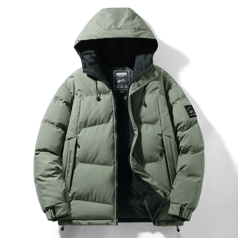 Invierno plumón de algodón hombre encapuchado abrigo caliente ligero 2024 nueva moda casual abrigo de algodón de aire versátil