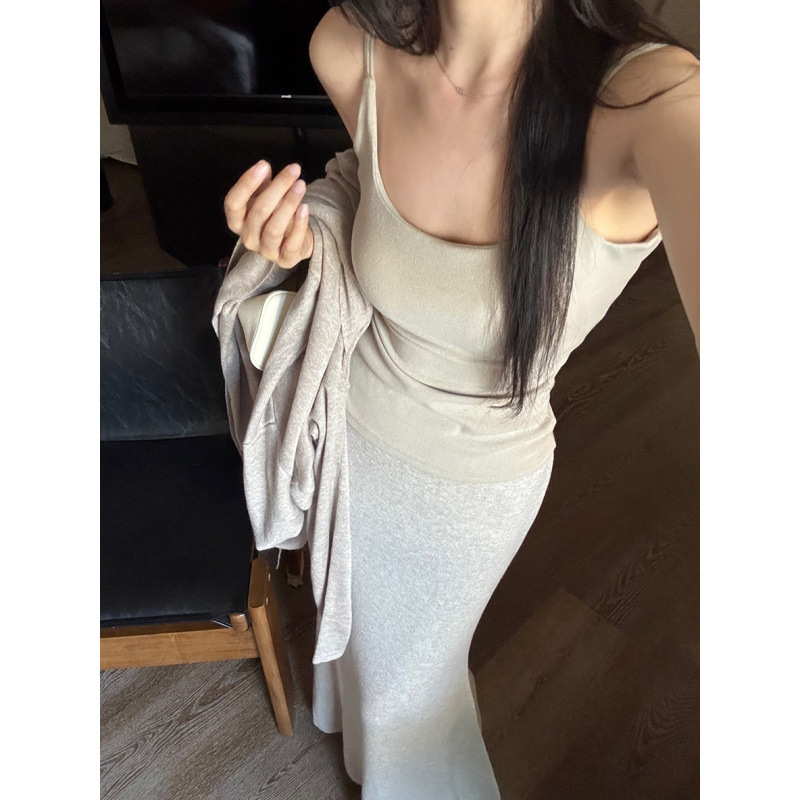 昕可达 慵懒风绑带设计羊毛开衫女秋季高级感中长款气质外套|undefined