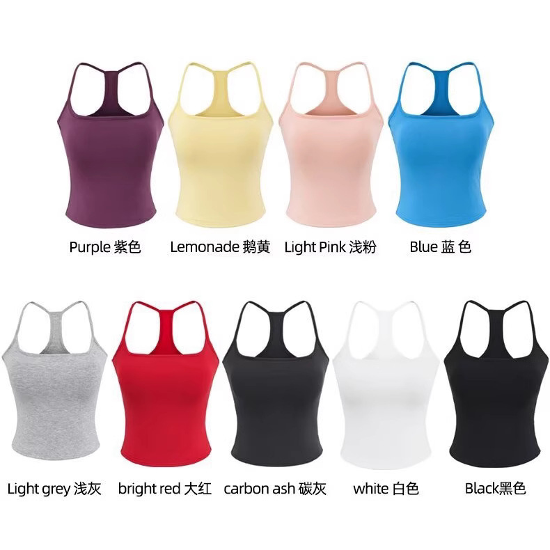 Pure Desire Style Square Collar Spice Girl Small Sling Top Women's Summer Thin Belt Outer Wear I-Thread Chest Pad Sports Camisole Pure Desire Style Square Collar Spice Girl Small Sling Top Women's Summer Thin Belt Outer Wear I-Thread Chest Pad Sports Camisole